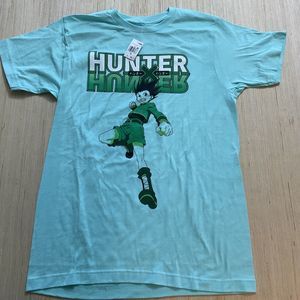 Hunter X Hunter Mens T-Shirt - Gon Jumping Attack Under Logo Mint Green Med New